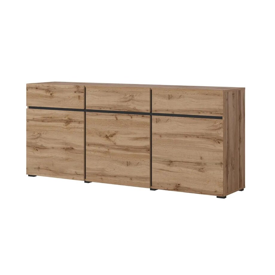 Komoda CROSS 3D3S 180cm dąb wotan/czarna