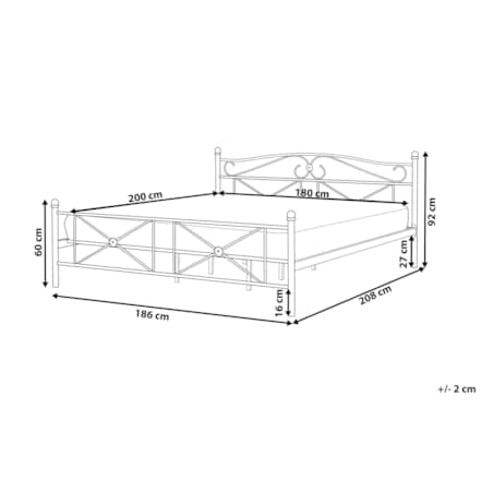 Łóżko metalowe 180 x 200 cm czarne RODEZ