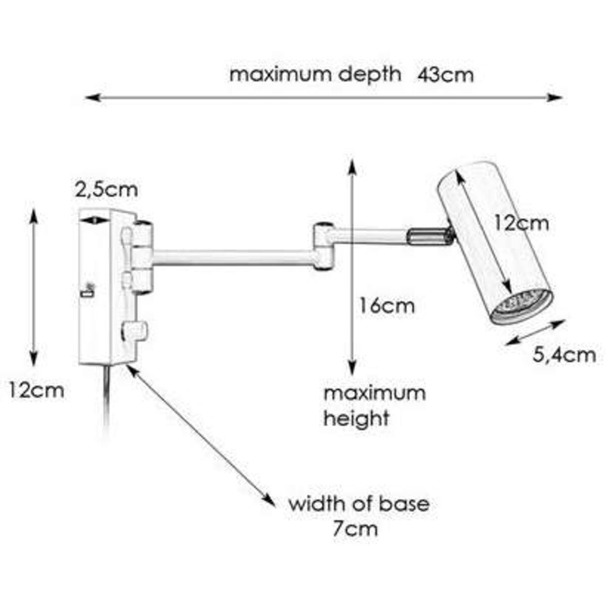 Kinkiet LAMPA ścienna TORINO 107538 Markslojd tuba OPRAWA metalowa na wysięgniku biała