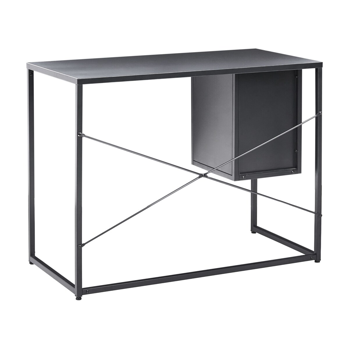 Biurko HARJO Czarny 100 cm 50 cm ze schowkiem