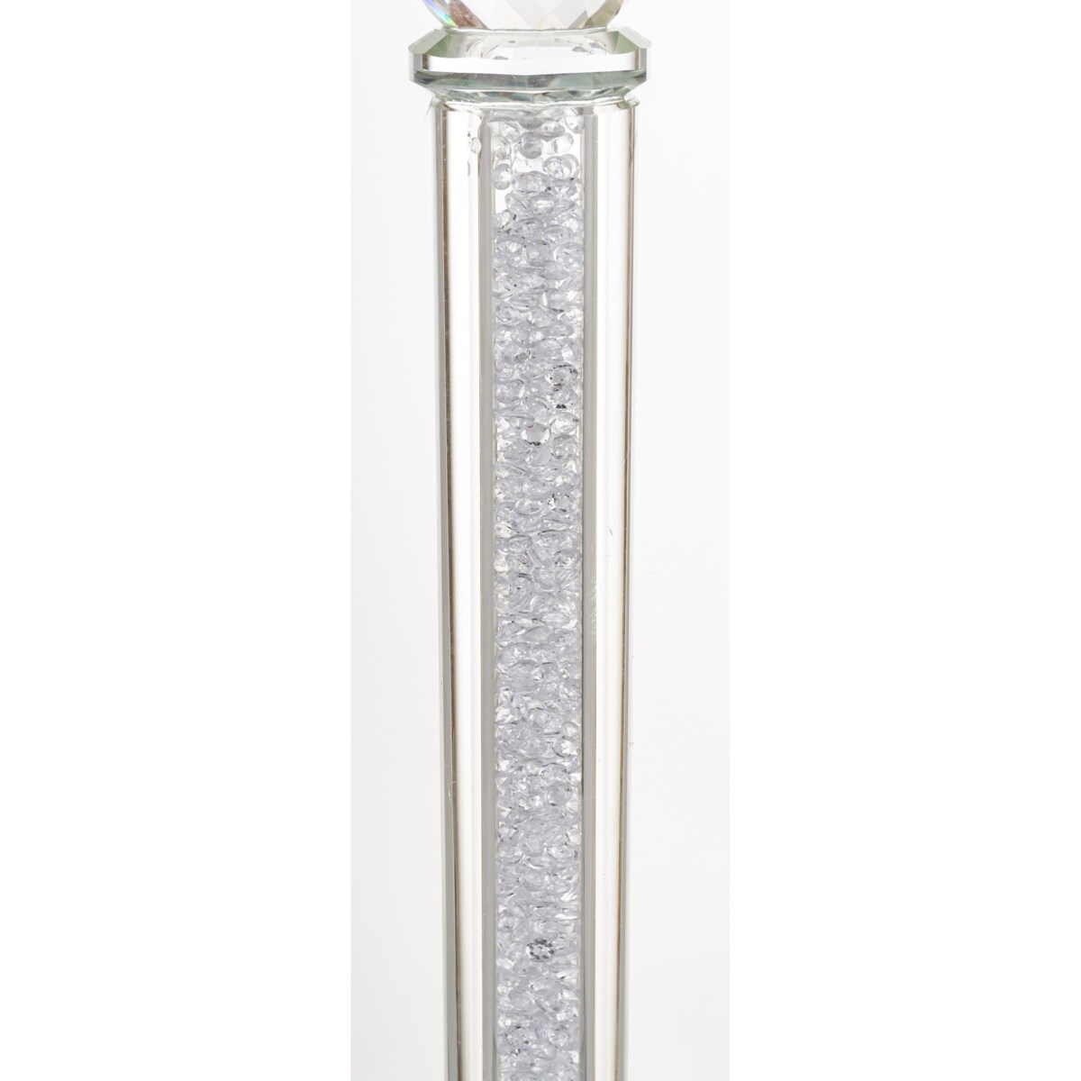 Świecznik szklany na 1 świecę z kloszem 70x9x9 cm RURKA biały mini