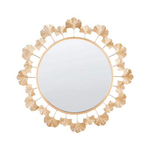 Metalowe okrągłe lustro ścienne ø 60 cm złote CODOLET