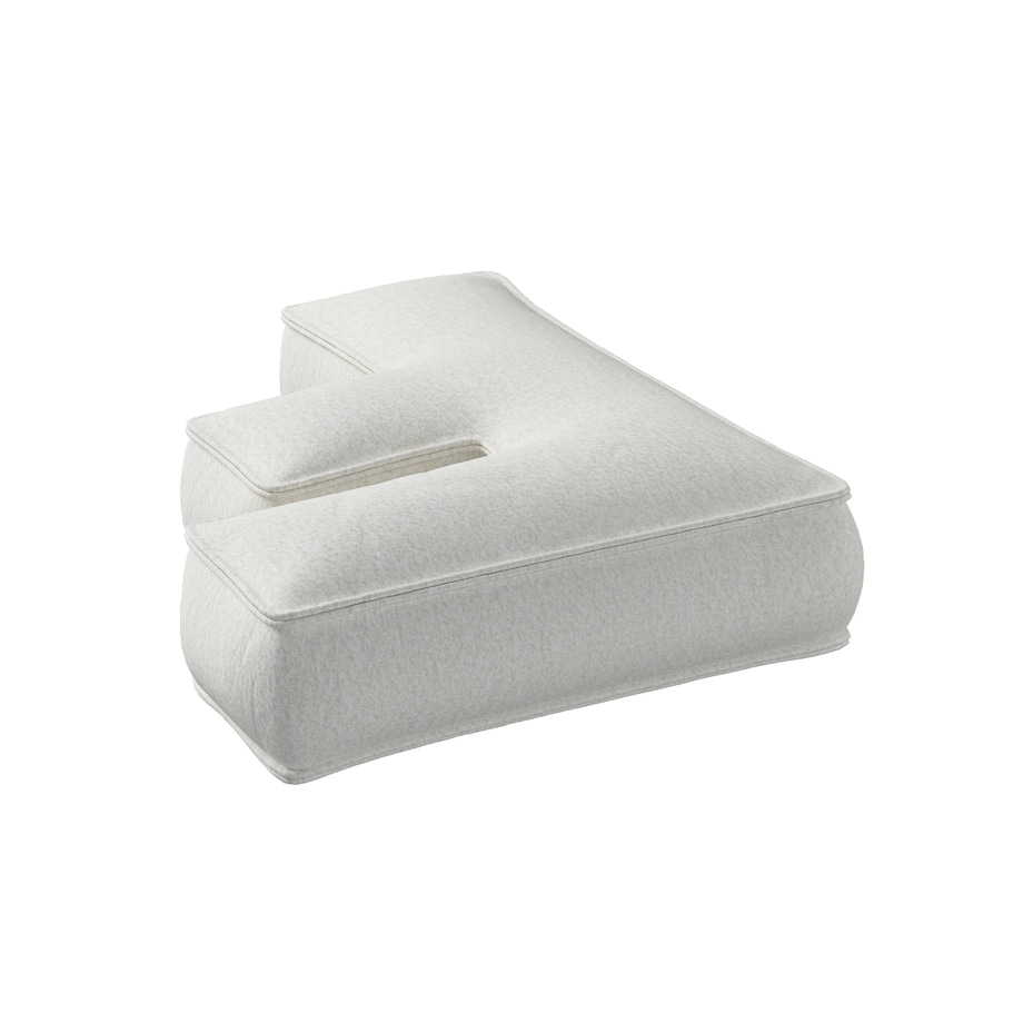 Poduszka literka F, biały, 35x40cm, Boucle