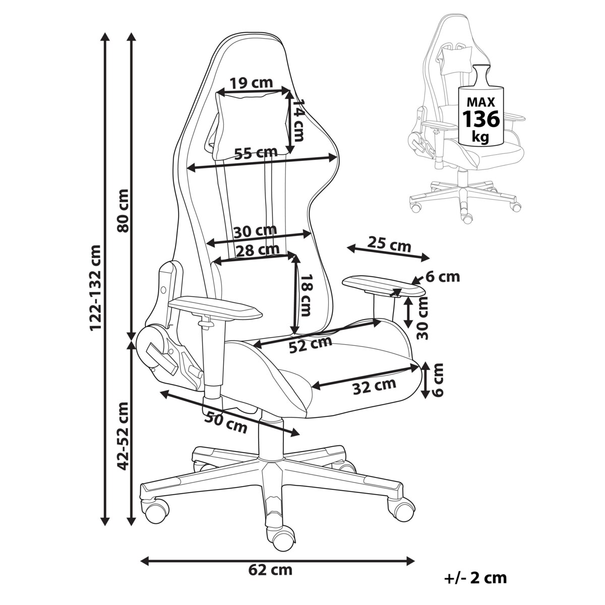 Krzesło biurowe regulowane czarne WARRIOR