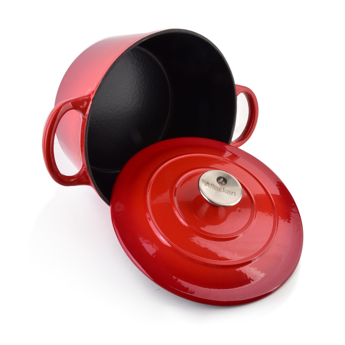 RODELUXE Brytfanna żeliwna emaliowna okrągła 24x31xh17cm z pokrywą