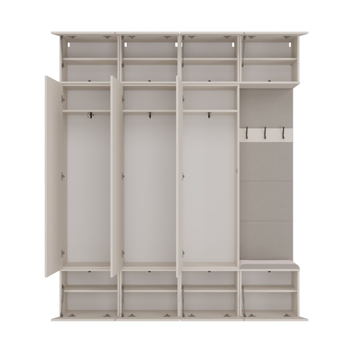 Garderoba HAGA IV 3Sz1W KASZMIR BEŻ 3x Szafa + Wieszak