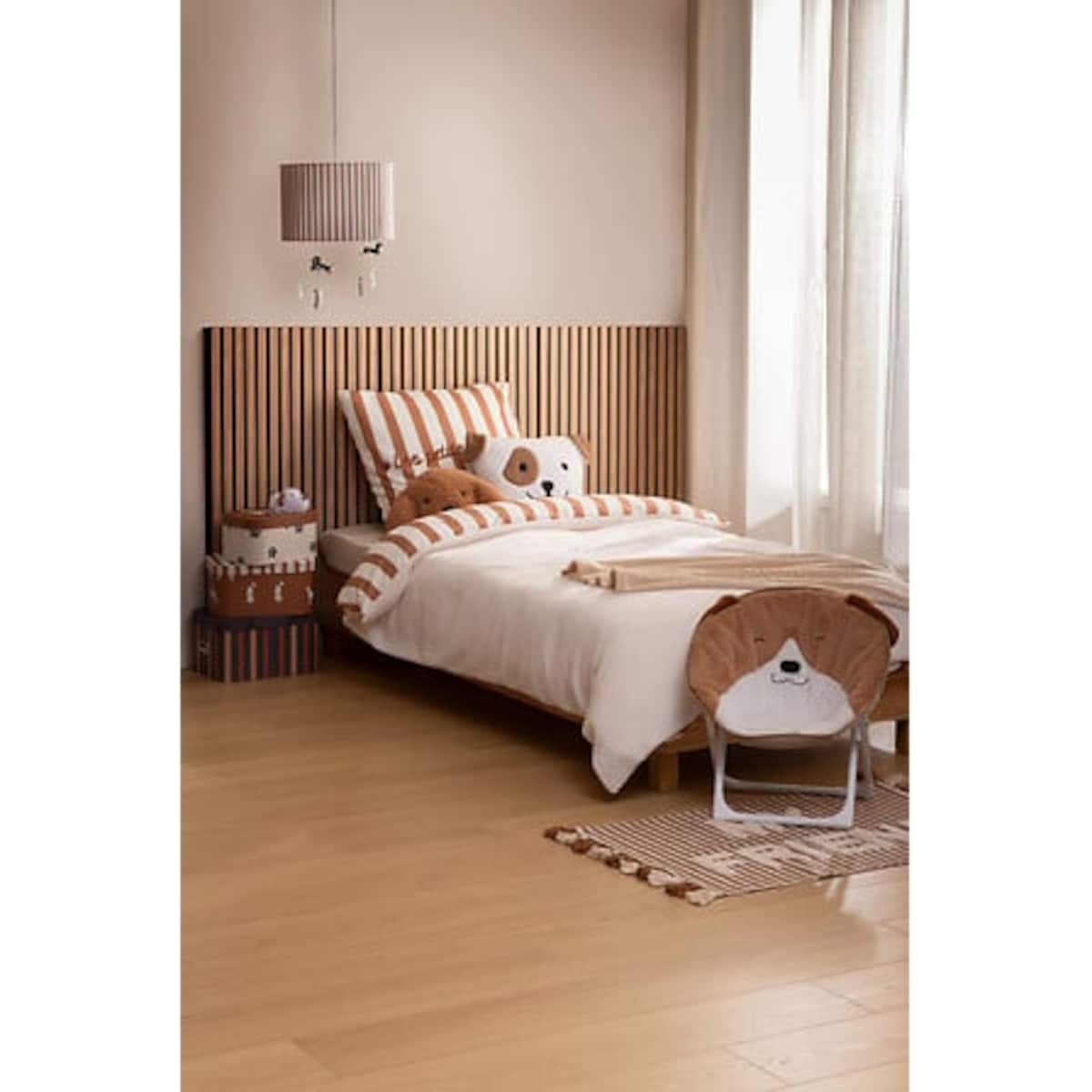 Komplet pościeli dziecięcej Scott Atmosphera 140x200 bouclé biało-pomarańczowy do pokoju dziecięcego