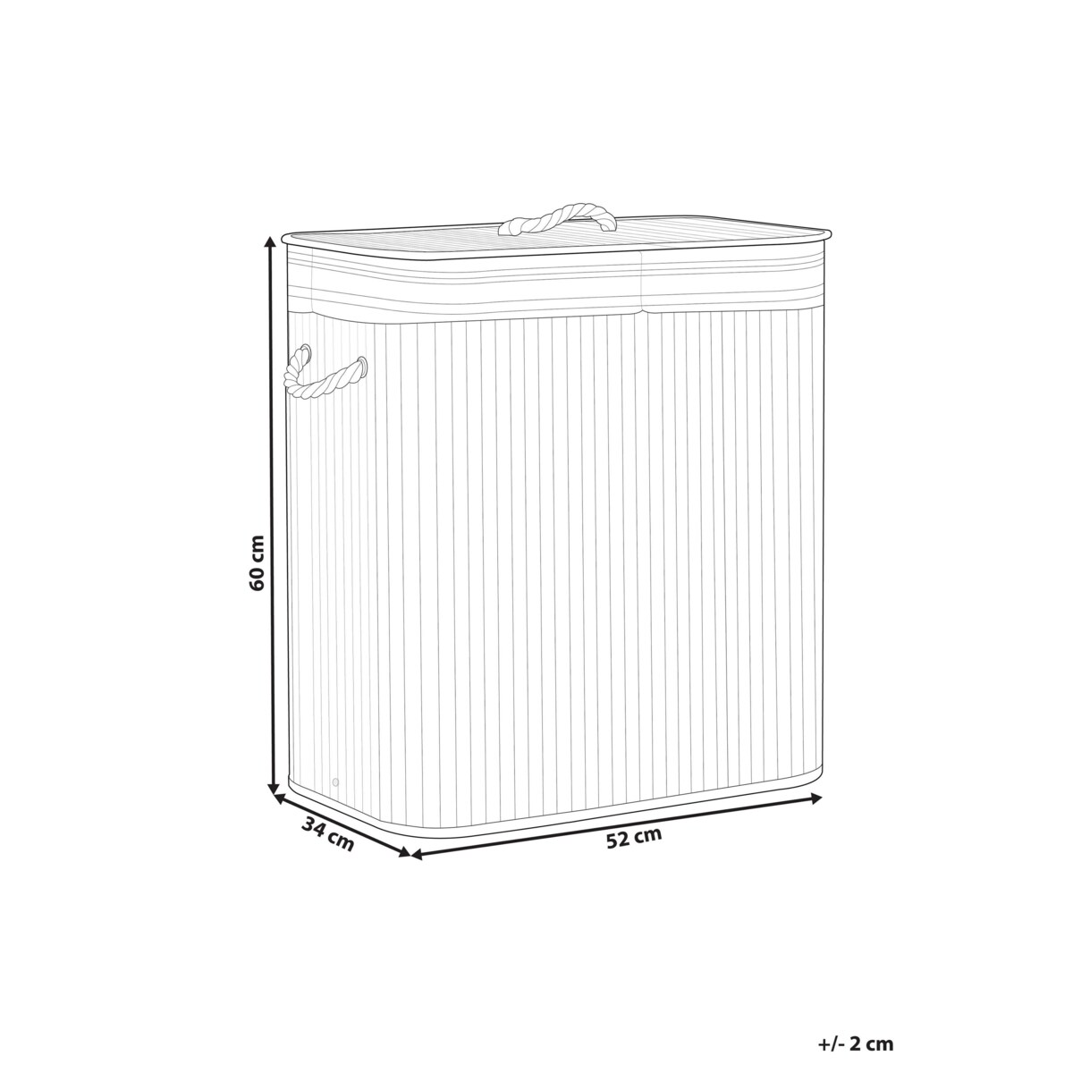 Kosz bambusowy z pokrywką biały KALTHOTA