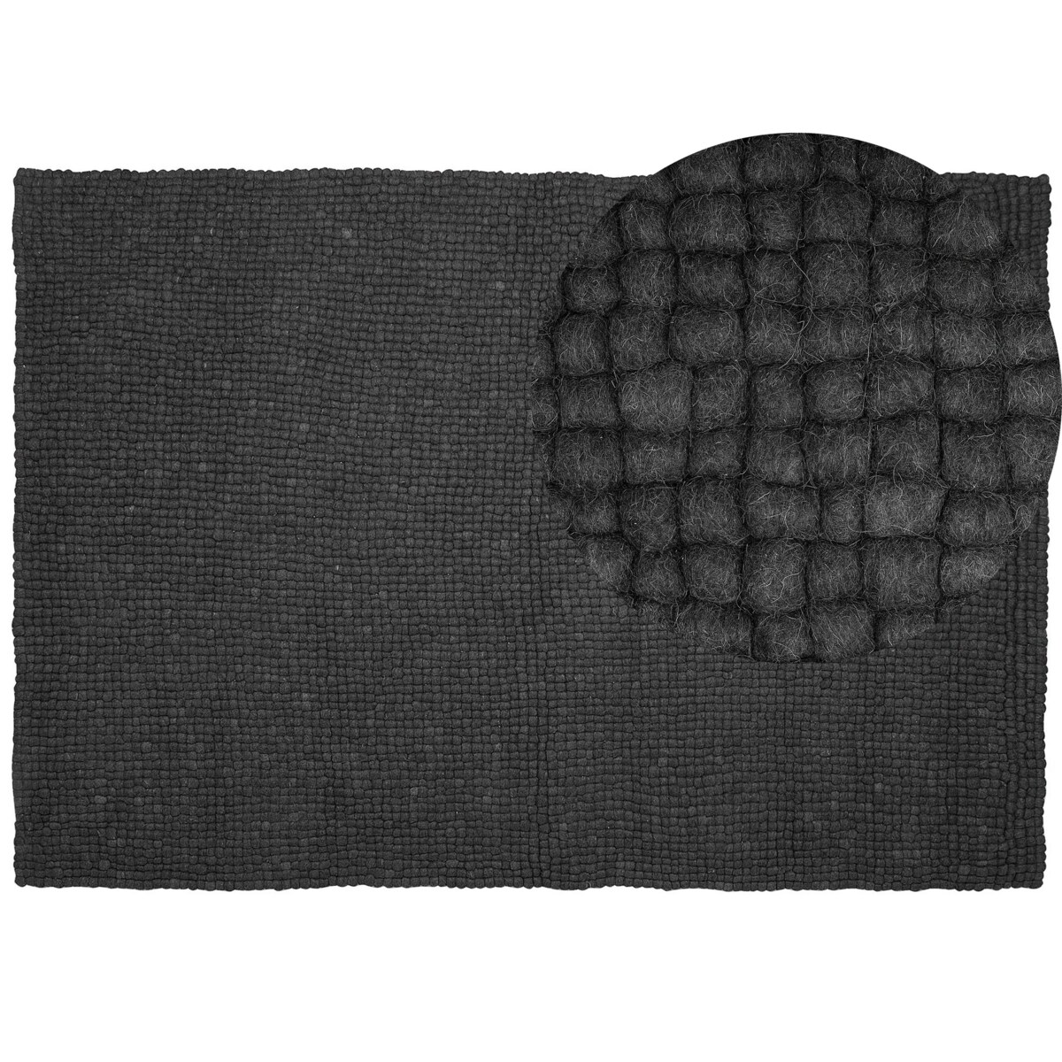 Dywan z filcowych kulek 160 x 230 cm ciemnoszary AMDO