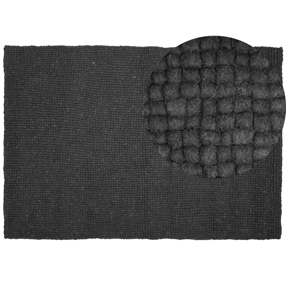 Dywan z filcowych kulek 160 x 230 cm ciemnoszary AMDO