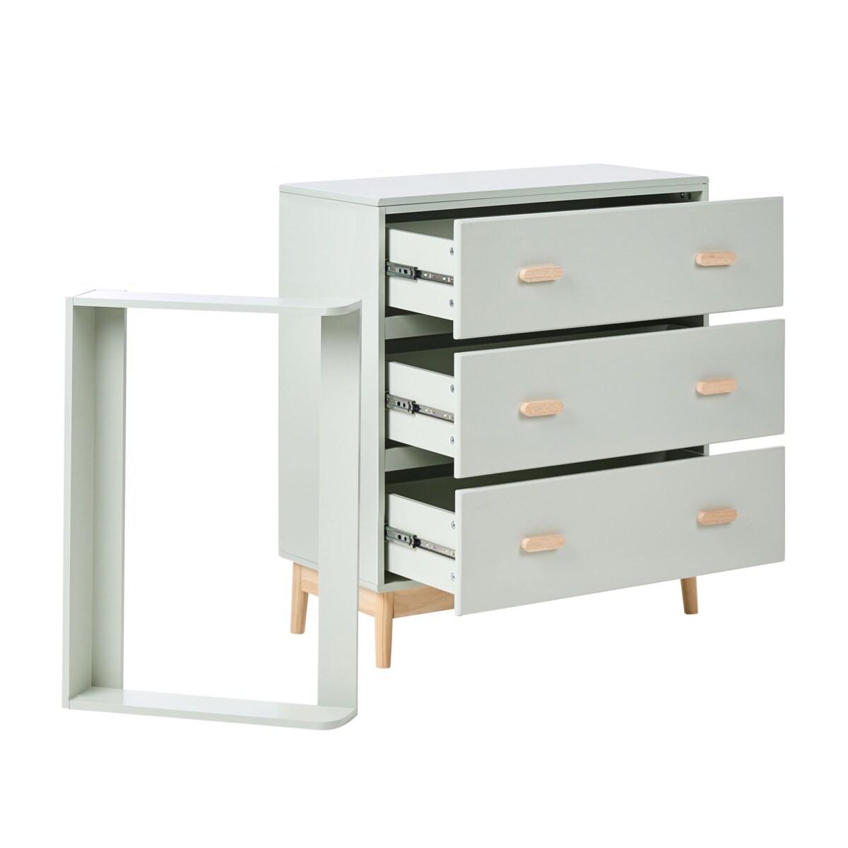 Komoda z przewijakiem QUILPIE Jasnozielony