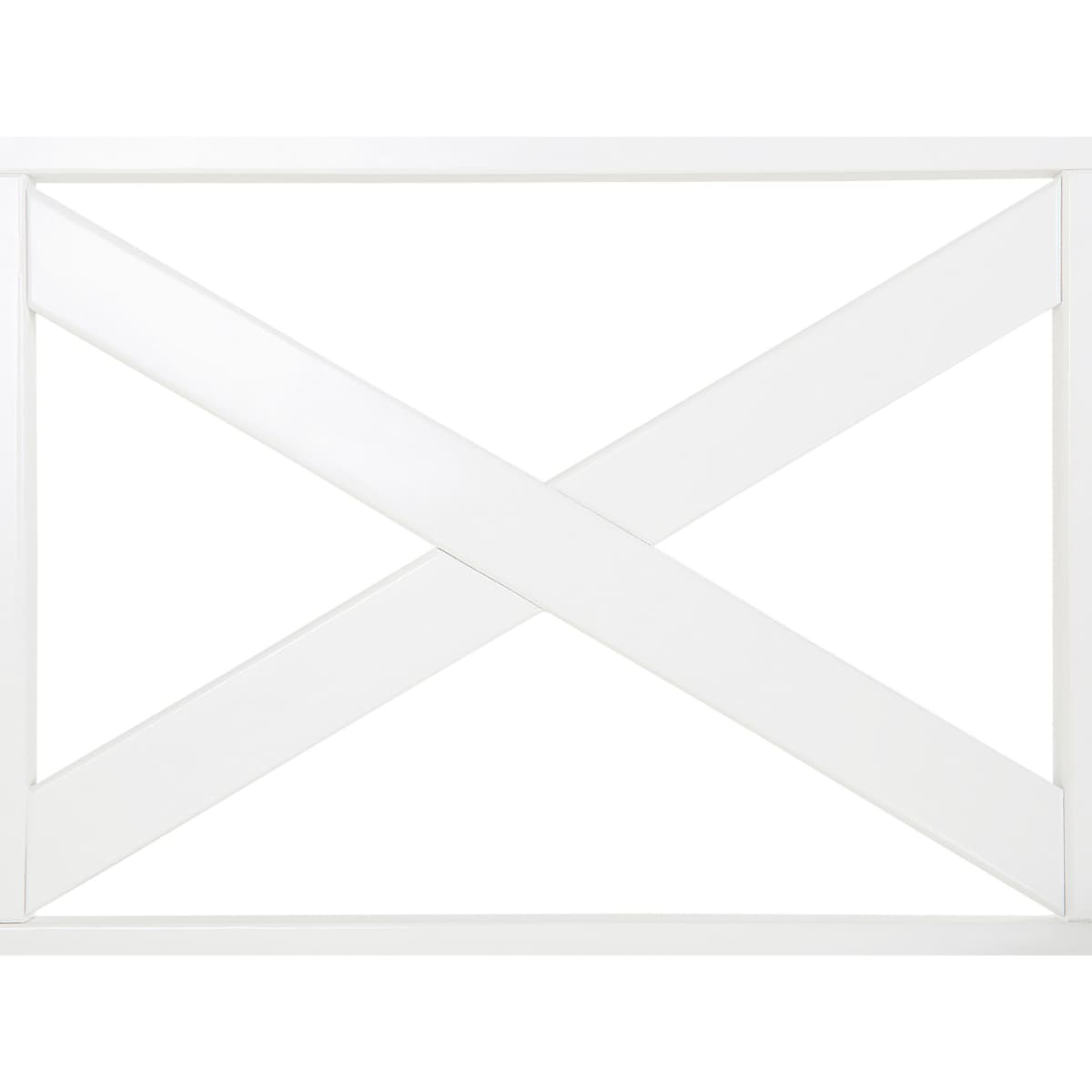 Ławka ogrodowa 120 cm drewniana biała z poduszką niebieską BALTIC