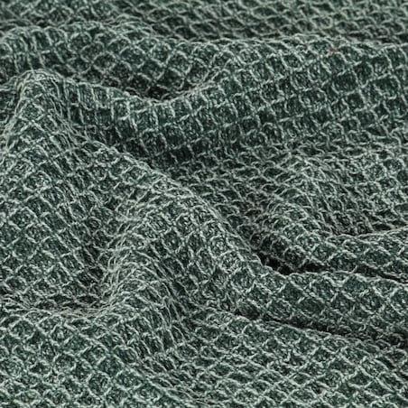 vidaXL Bawełniana narzuta, 160 x 210 cm, ciemnozielona