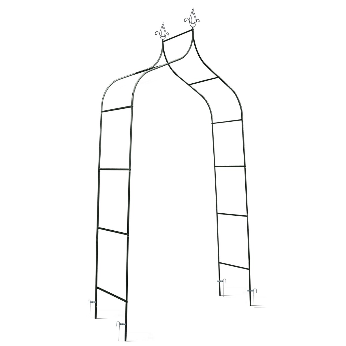 Pergola ogrodowa zielona na kwiaty róże 265x140cm + kotwy Plonos