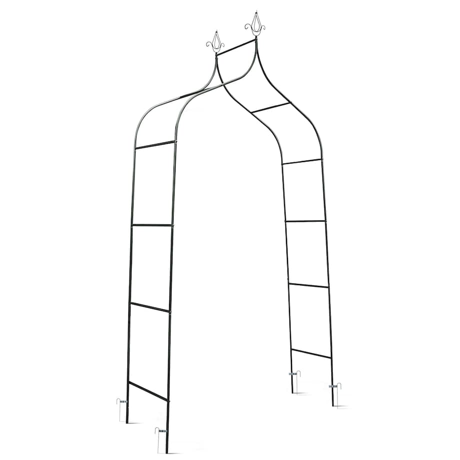 Pergola ogrodowa zielona na kwiaty róże 265x140cm + kotwy Plonos