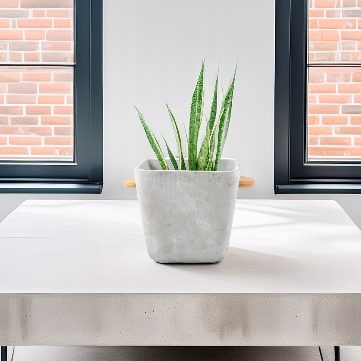 DONICZKA OSŁONKA SZARA BETONOWA 17cm kwadratowa na zioła kwiaty balkon