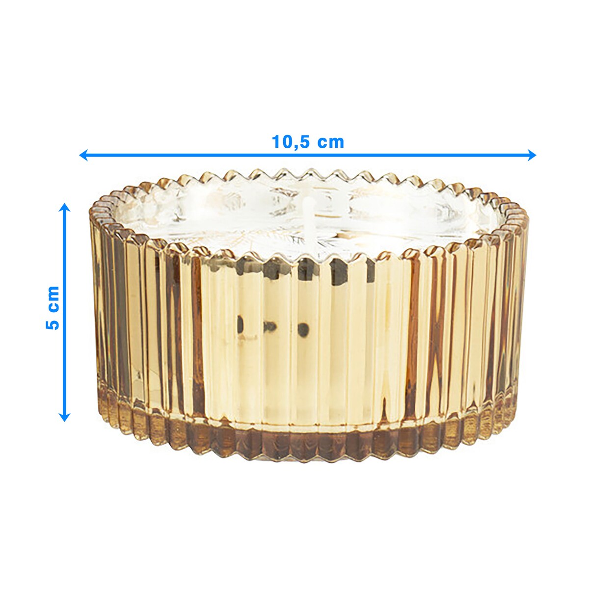 Świeca Dekoracyjna Szklana Świąteczna Ozdobna 10X5 CM Kolor Złoty