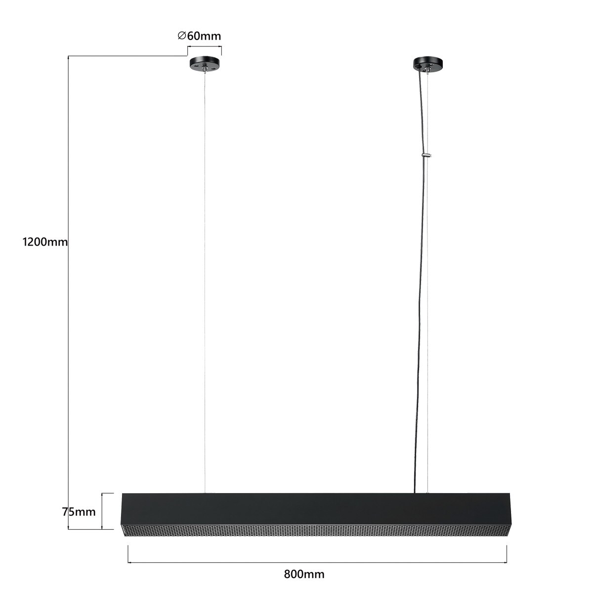 Lampa sufitowa wisząca Light Prestige Mira czarny LED 2700K-6500K (SMART) 1 szt.