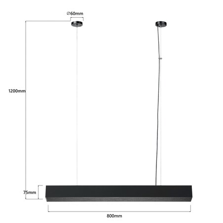 Lampa sufitowa wisząca Light Prestige Mira czarny LED 2700K-6500K (SMART) 1 szt.