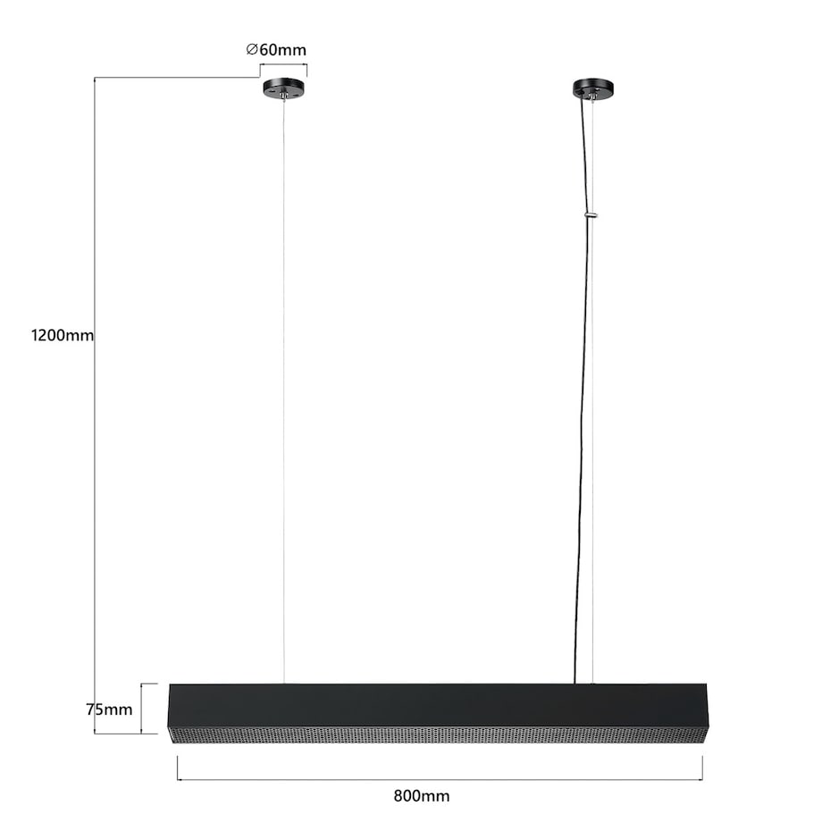 Lampa sufitowa wisząca Light Prestige Mira czarny LED 2700K-6500K (SMART) 1 szt.
