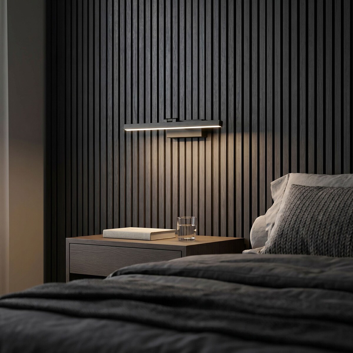 Kinkiet App1866-1W 40Cm Led Czarny, Aluminium, Tworzywo Sztuczne