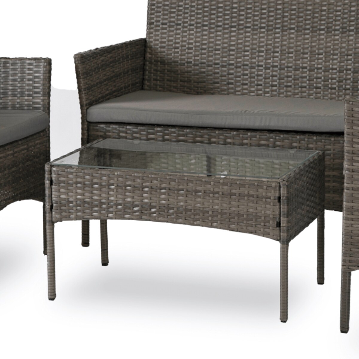 Zestaw Mebli Ogrodowych Technorattan Na Taras Ogród Komplet Szare MISSISIPI