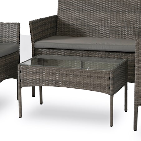 Zestaw Mebli Ogrodowych Technorattan Na Taras Ogród Komplet Szare MISSISIPI