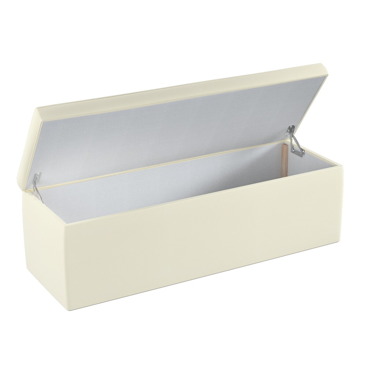 Skrzynia tapicerowana, śmietankowa biel, 120 x 40 x 40 cm, Posh Velvet