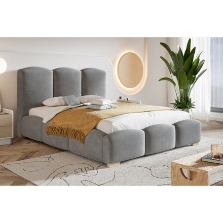Łóżko do sypialni 160x200 BEN 14- szare- styl nowoczesny