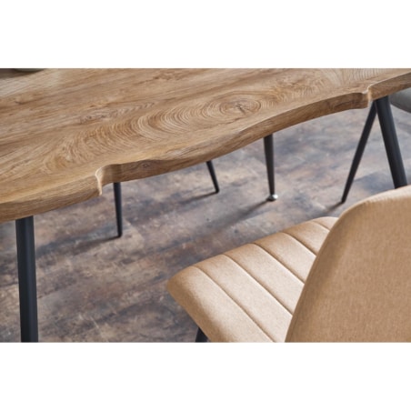 STÓŁ PROSTOKĄTNY Lores BLAT Z MDF dębowy stalowe nogi