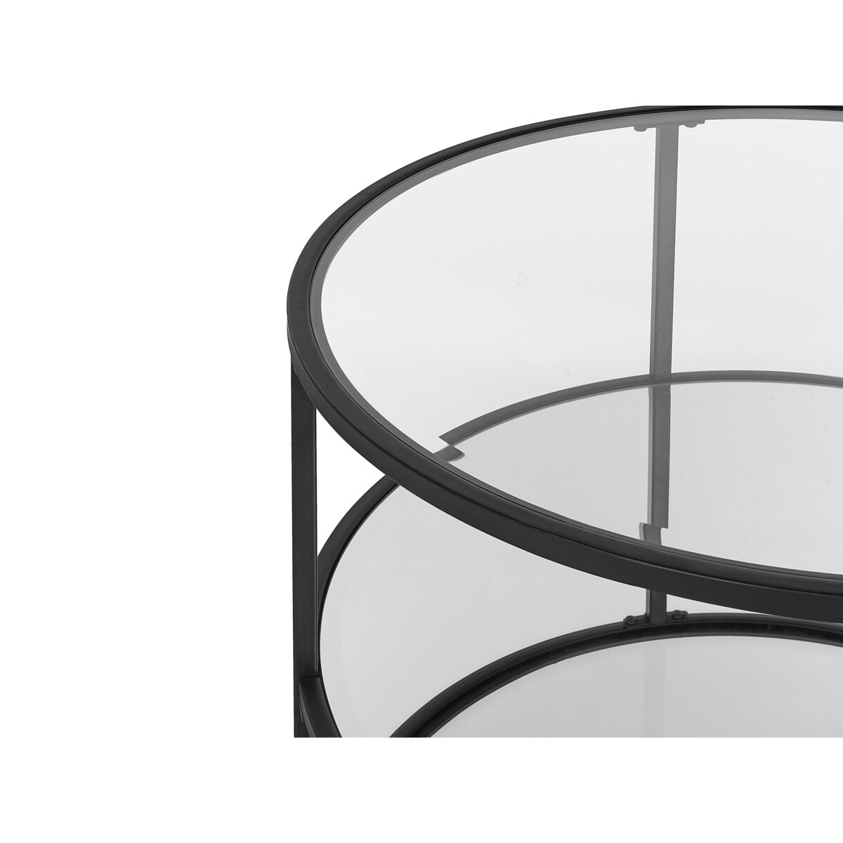 Stolik kawowy BIRNEY Szkło hartowane Czarny
