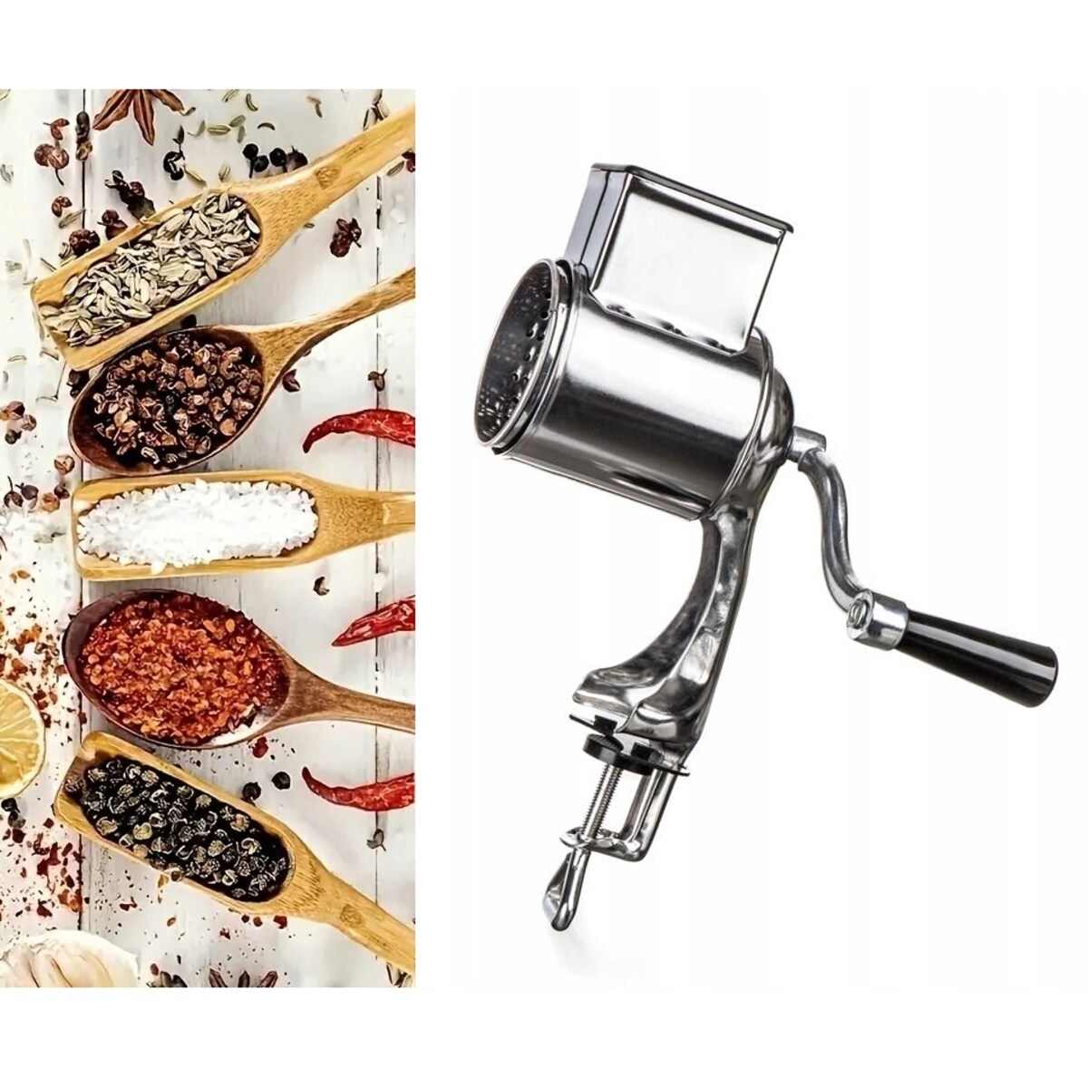 MŁYNEK Z RĄCZKĄ do rozdrabniania orzechów siekania drobnego jedzenia