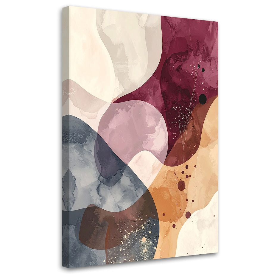 Obraz do salonu sypialni biura hotelu spa, Abstrakcja styl boho w bordowych i beżowych odcieniach 70x100 cm