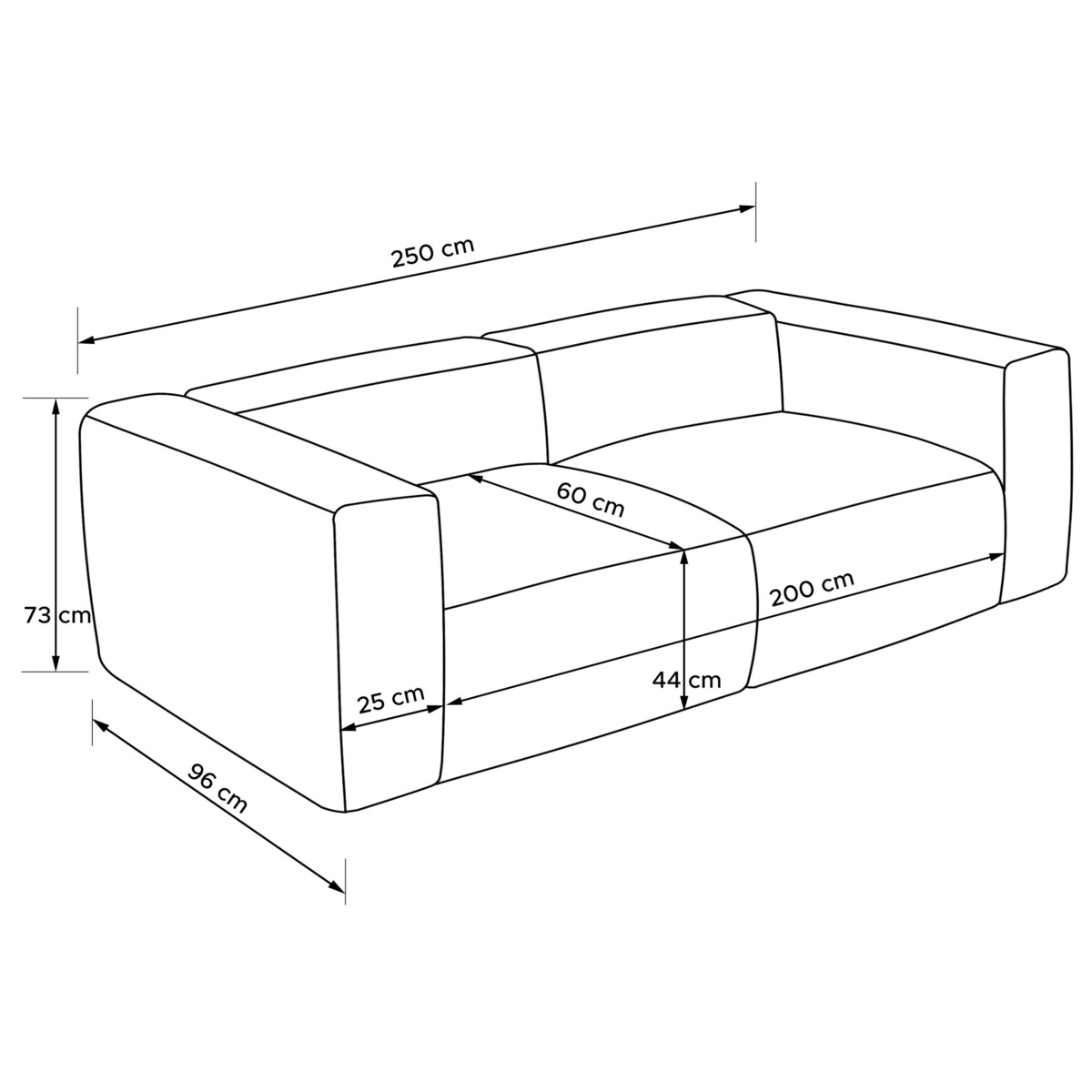 KONSIMO BUFFO 2,5-osobowa sofa z niezwykle miękkim i wygodnym siedziskiem, kolor morski