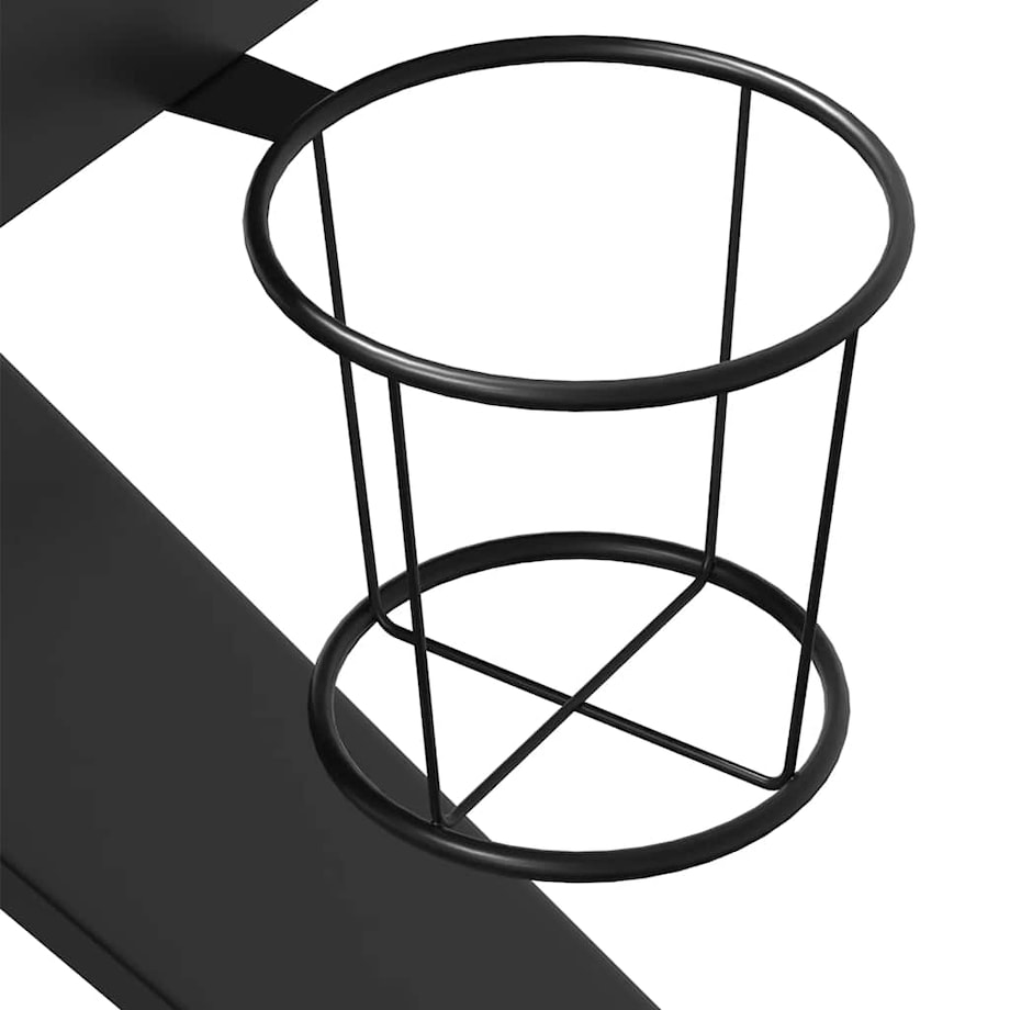 vidaXL Biurko do gier z nogami w kształcie K, czarne, 90x60x75 cm