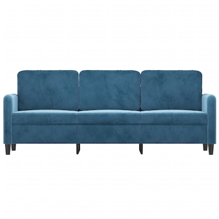 vidaXL Sofa 3-osobowa, niebieski, 180 cm, tapicerowana aksamitem