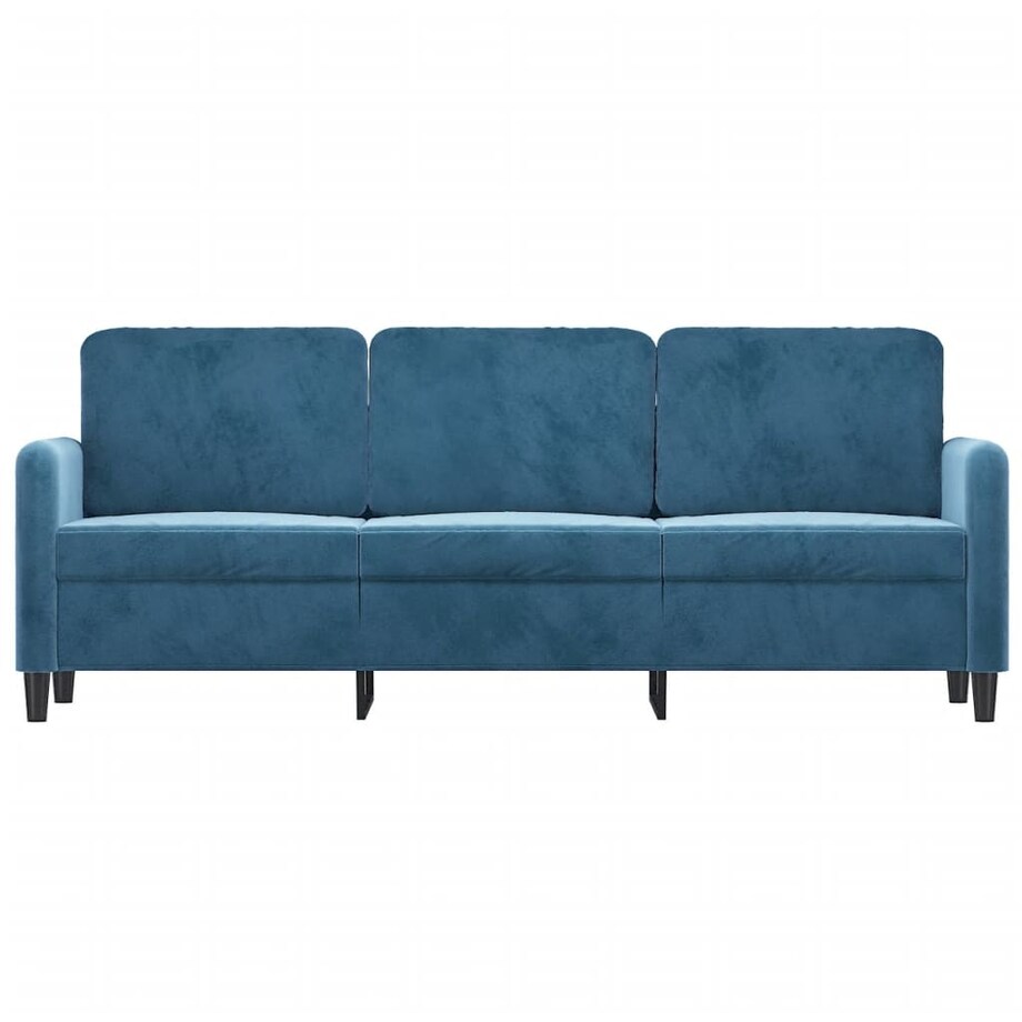 vidaXL Sofa 3-osobowa, niebieski, 180 cm, tapicerowana aksamitem