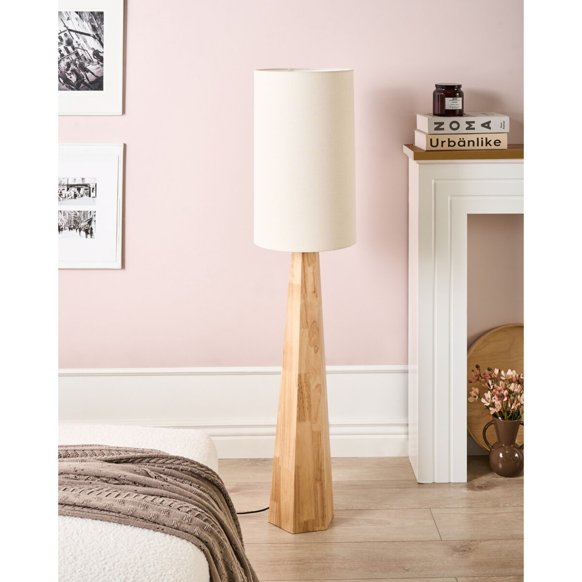 Lampa podłogowa ILALA Drewno kauczukowe Naturalny