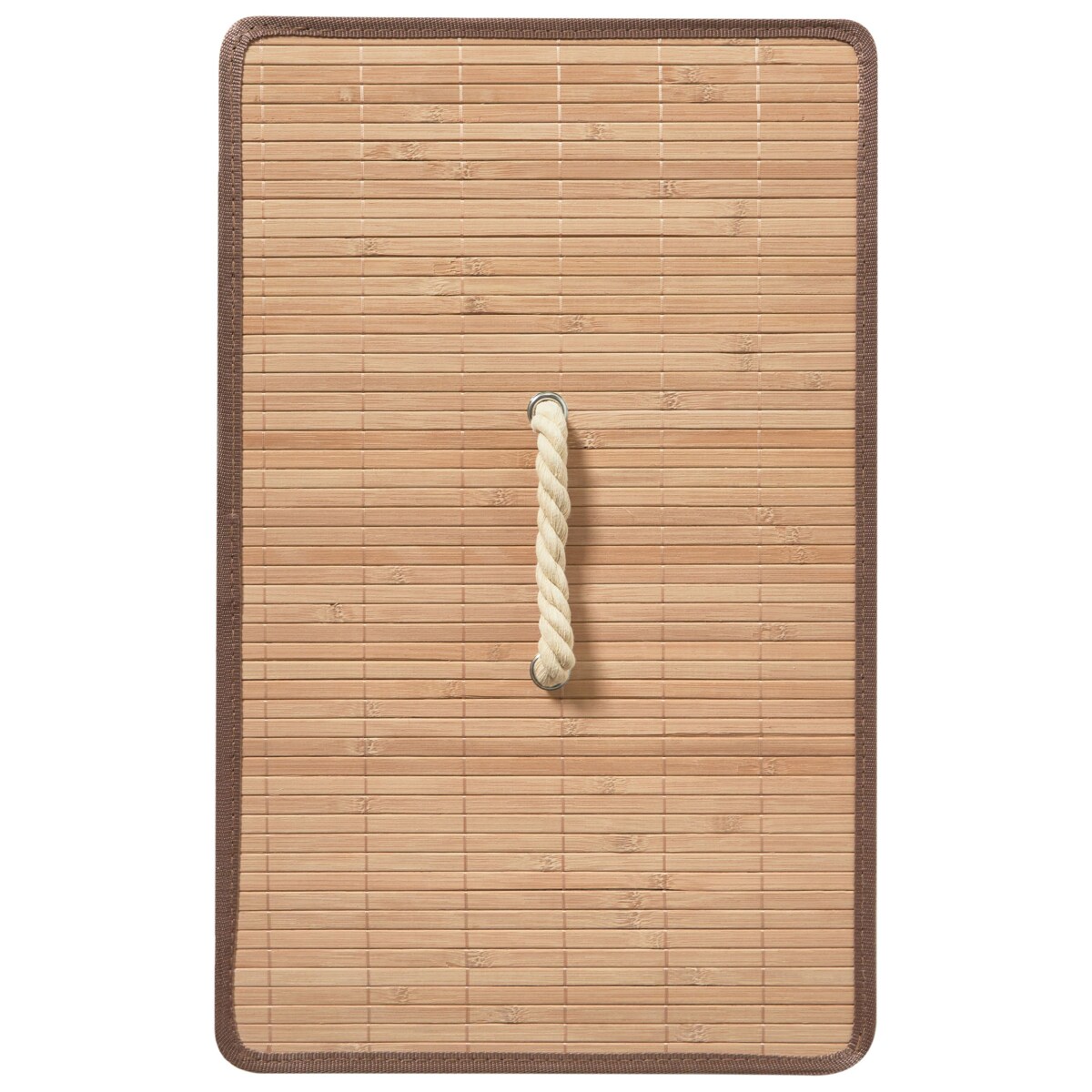 Kosz metalowy z bambusową pokrywą biały MIRISSA