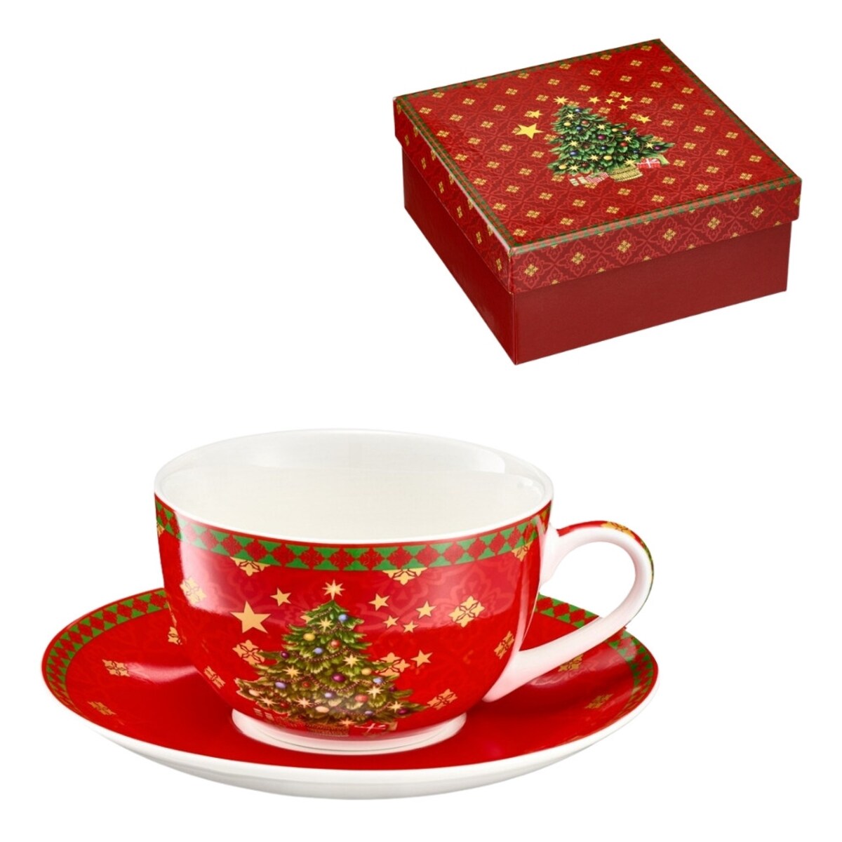 VILLA ITALIA Filiżanka świąteczna na prezent porcelanowa 260 ml SILENT NIGHT
