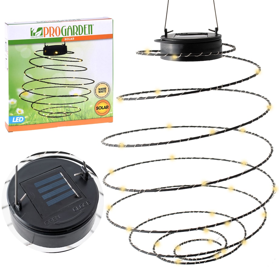 Lampki Solarne Ogrodowe Do Ogrodu Lampion Girlanda Spirala Wiszące 40 Led
