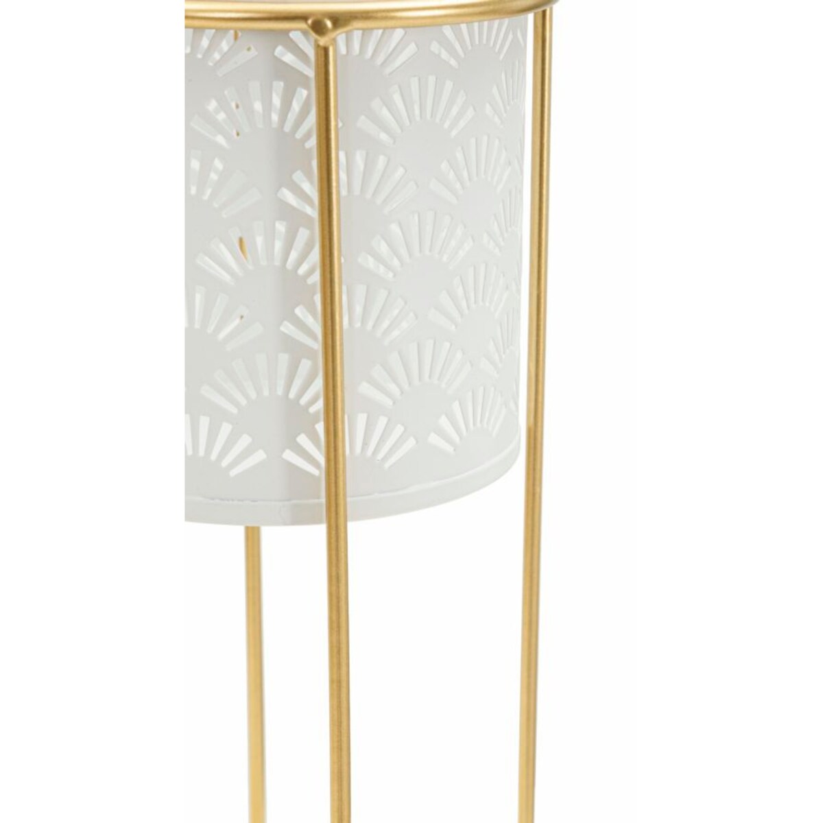 Kwietnik metalowy WHITY, zestaw 2 szt., biały, Ø 17x46 i 14x34 cm