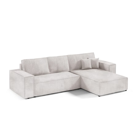 Narożnik MILLE L z funkcją spania, sztruks, Kolor: POSO 100