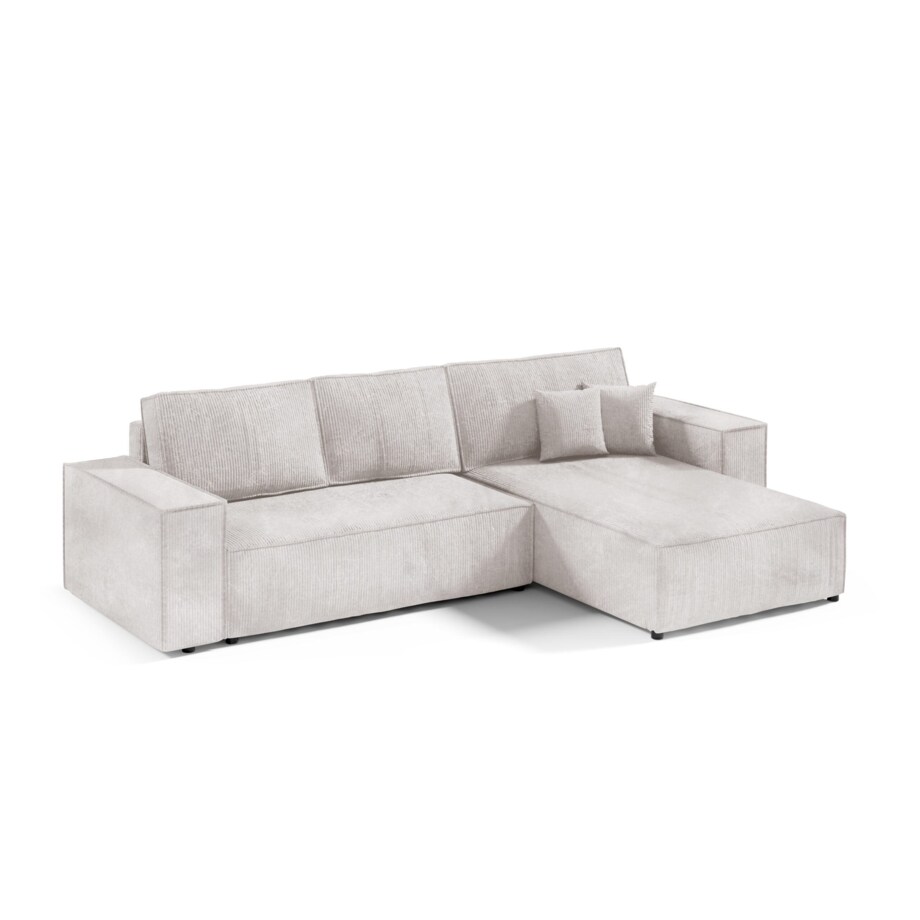 Narożnik MILLE L z funkcją spania, sztruks, Kolor: POSO 100