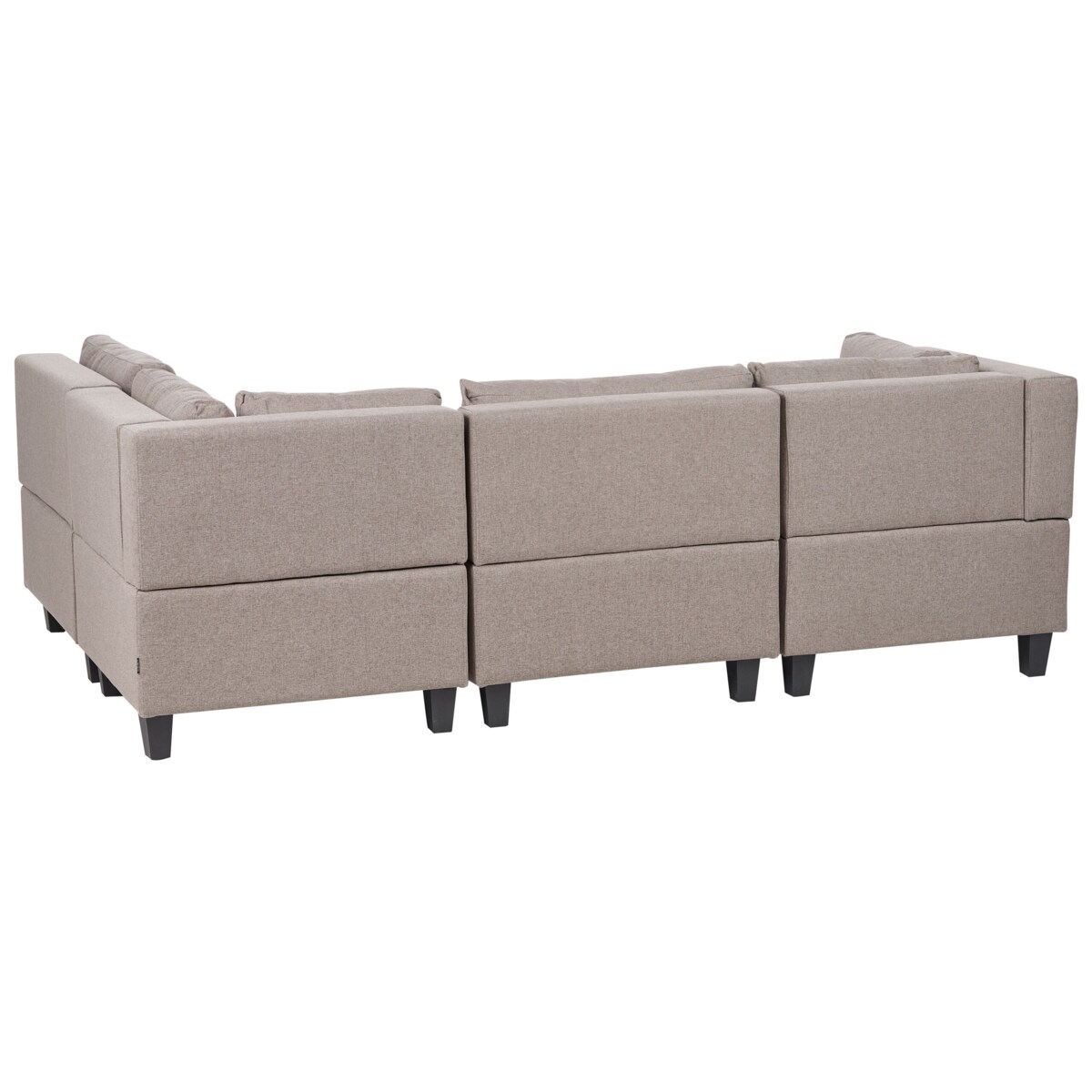 Tapicerowany lewostronny narożnik modułowy 4-osobowy z otomaną brązowy UNSTAD