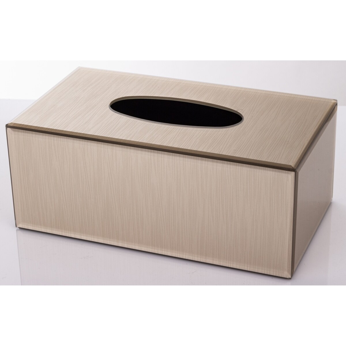 Pudełko na chusteczki 10,5x25,5x14,5 cm szklane szampańskie