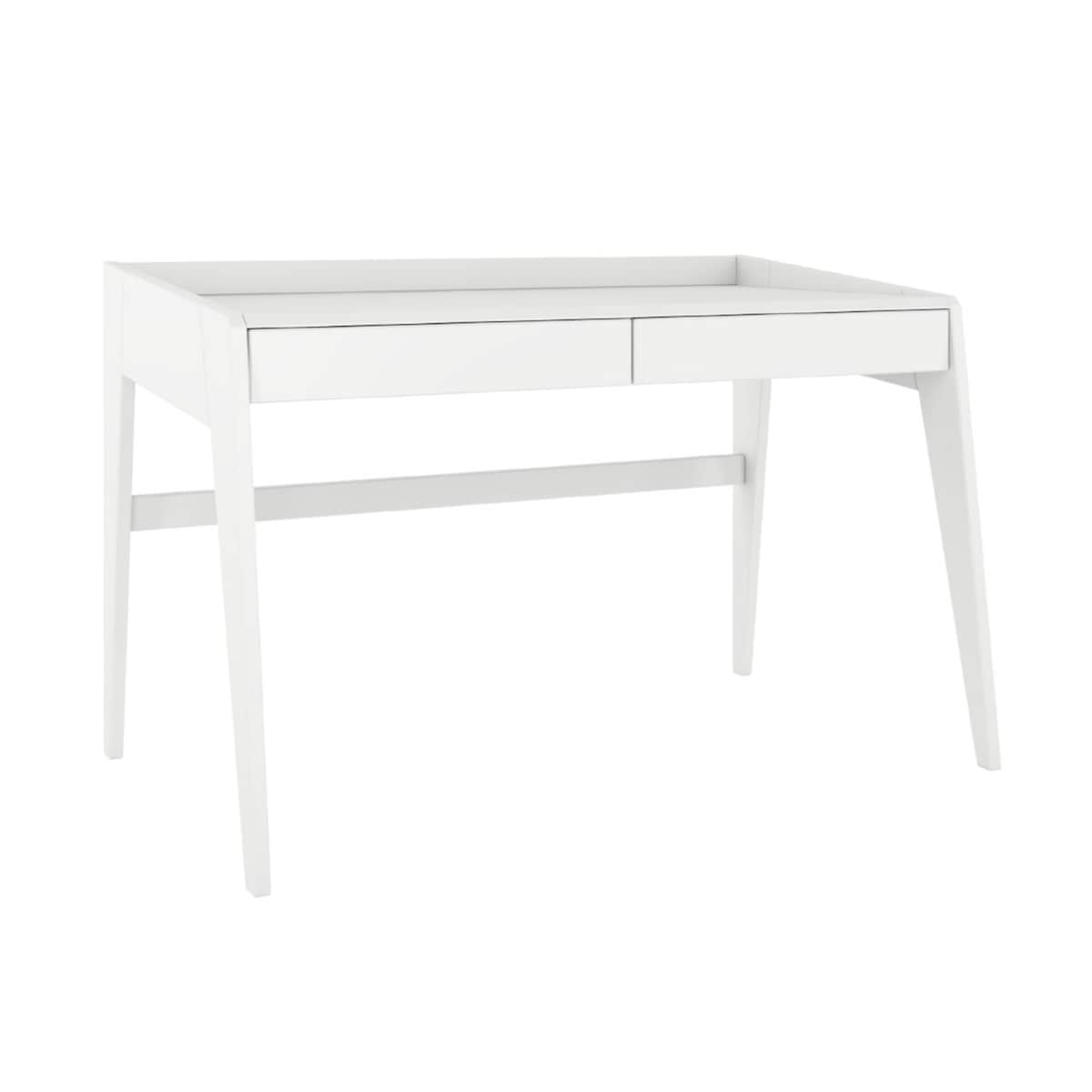 Drewniane bukowe biurko / toaletka z szufladami Visby LISA / kolor biały ral