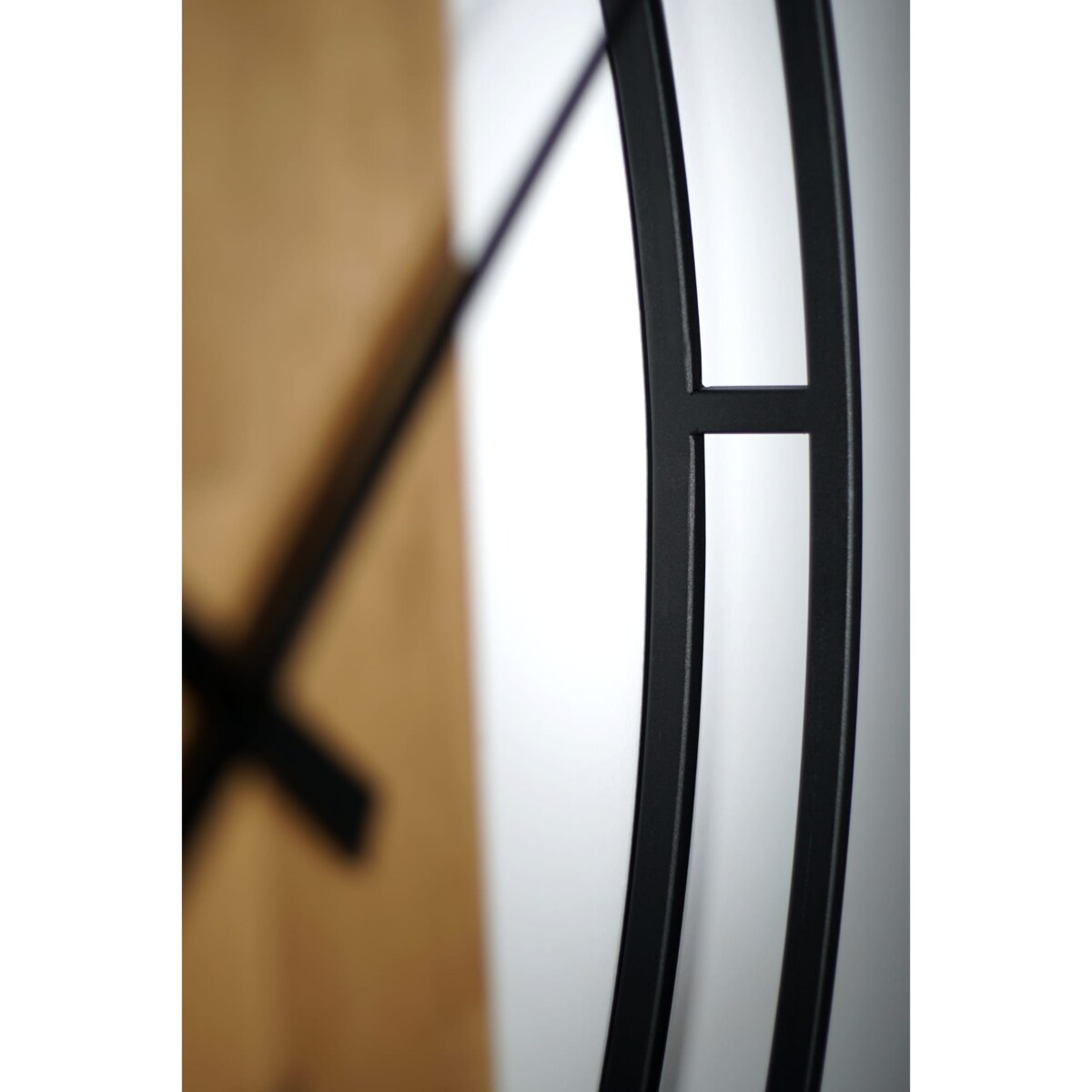 Zegar okrągły dębowy LOFT OVAL metal 80cm