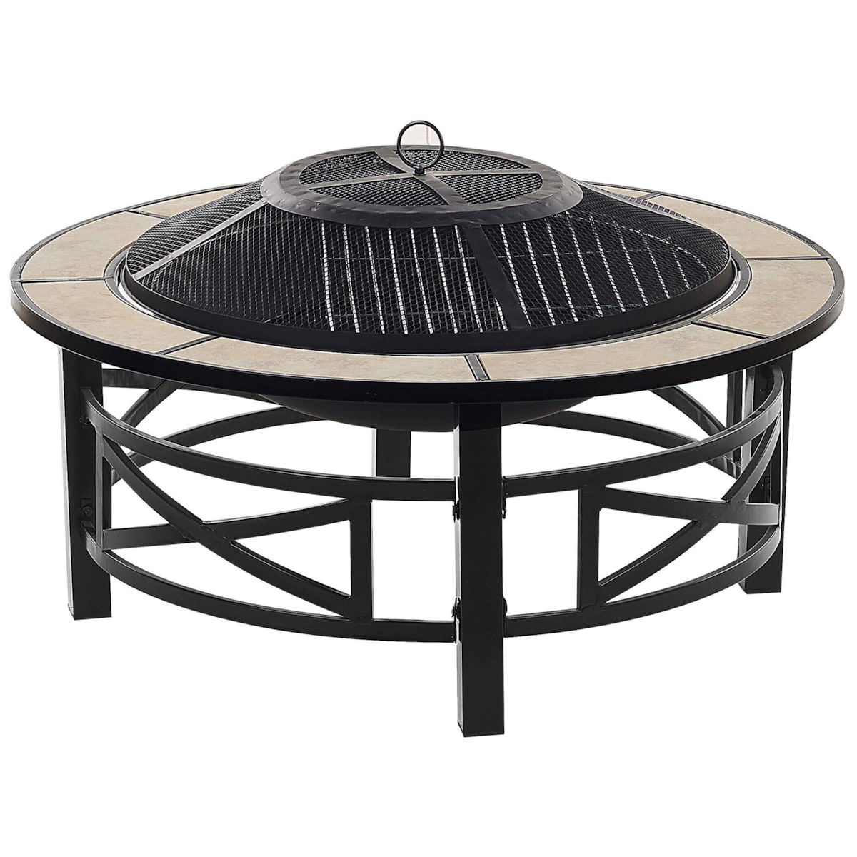 Palenisko ogrodowe z grillem stalowe czarne HIERRO