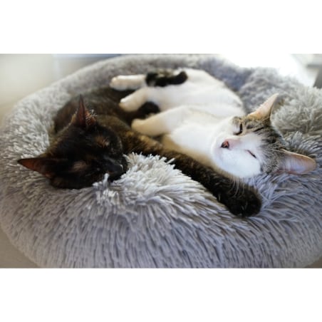 Legowisko pluszowe dla kota lub psa FUZZY, 70 cm, Szary